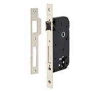 THIRARD - Boîtier de Serrure Encastrable à Cylindre - Axe 50 mm - Pour Porte d'Entrée - Bouts Carrés - Nickelé - Coffre Acier Embouti - Têtière Acier Bouts Ronds - Gris