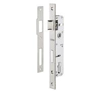 THIRARD - Boîtier de Serrure Encastrable à Cylindre pour Menuiserie Métallique - Axe 20 mm - Bouts Carrés - Zingué - Coffre Acier - Têtière Inox - Pêne Alliage Nickelé - Gâche Inox - Gris