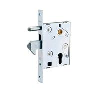 THIRARD - Boitier de serrure encastrable à cylindre pour portail, axe 64mm, bouts carrés, zingué - THIRARD