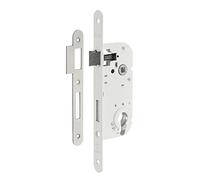 THIRARD - Boitier de serrure encastrable à cylindre pour porte d'entrée, axe 40mm, bouts ronds, cylindre 30x30mm, blanc