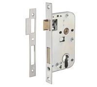 THIRARD - Boitier de serrure encastrable à cylindre pour porte d'entrée, axe 50mm, têtière 200x22mm laiton inox brossé