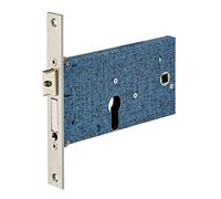 THIRARD - Boitier de Serrure Encastrable à Cylindre pour Porte d'Entrée - Axe 67 mm - Bouts Carrés - Coffre Acier Zingué Plastifié - Têtière Inox 22 mm - Demi-Tour Laiton Réversible - Gris