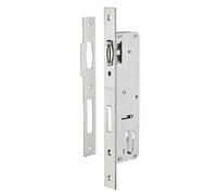 THIRARD - Boîtier de Serrure Encastrable à Rouleau à Cylindre pour Menuiserie Métallique - Axe 30 mm - Bouts Carrés - Zingué - Coffre Acier - Têtière Inox - Pêne Alliage Nickelé - Gâche Inox - Gris