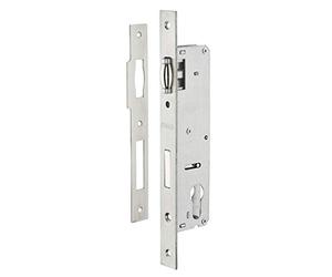 THIRARD - Boîtier de Serrure Encastrable à Rouleau à Cylindre pour Menuiserie Métallique - Axe 30 mm - Bouts Carrés - Zingué - Coffre Acier - Têtière Inox - Pêne Alliage Nickelé - Gâche Inox - Gris