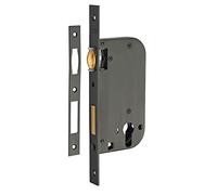 THIRARD - Boitier de serrure encastrable à rouleau pour porte d'entrée, axe 50mm, bouts carrés, noir