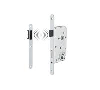 THIRARD - Boîtier de Serrure Magnétique Encastrable à Cylindre pour Porte Intérieure à Sécuriser - Système Magnétique à Pêne Rétractable - Gâche Plate en Acier - Finition Satinée - Gris