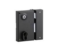 THIRARD - Boitier de serrure verticale en applique double entrée à fouillot pour entrée, droite, axe 45mm, 73x125mm, noir - THIRARD