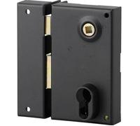 THIRARD - Boitier de serrure verticale en applique double entrée à fouillot pour entrée, gauche, axe 45mm, 73x125mm, noir