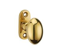 THIRARD - Bouton pour Fenêtre - Laiton Poli - Usage Fenêtre - Poignée Ovale - Carré 7 mm - Finition Élégante - Installation Facile - Design Pratique - Jaune/Doré