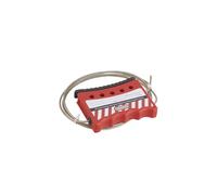 THIRARD - Câble de Consignation Ajustable - Corps en Nylon - Câble en Acier Tressé Inoxydable - Sécurité Renforcée - Compatible avec 5 Cadenas - Longueur 1.80 m - Ø 4 mm - Rouge