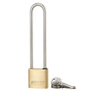 Cadenas à clé Mach 3 40mm en laiton massif pour extérieur, anse haute en acier inoxydable, étanche avec joint d’étanchéité, livré avec 2 clés en acier nickelé, Garantie de 10 ans - THIRARD