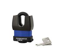 THIRARD Cadenas déral Lock Docker 55 mm, Acier Cémenté | Double Verrouillage, Anse Protégée PVC, 2 Clés Laiton Nickelé, Idéal pour Portail et Garage, Noir.