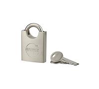 THIRARD - Cadenas à Clé Marinox - 60 mm - Inox - Anse Protégée - Pour Extérieur et Milieu Humide - Double Verrouillage - 2 Clés Acier Incluses - Très Haute Sécurité