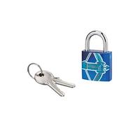 THIRARD - Cadenas à Clé Modèle ASTRO - Acier - Pour Petits Bagages et Casiers - Anse Acier Cémenté Nickelé - Mécanisme à Goupilles - Simple Ancrage - Ø 30 mm - Multicouleur