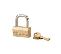 THIRARD - Cadenas à Clé Octo-P 50 mm - Acier Cémenté Nickelé - Anse Protégée - Mécanisme à Goupilles - Double Verrouillage - 3 Clés Réversibles - Modèle OCTO