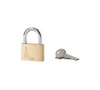 THIRARD - Cadenas à Clé Type 1-45mm - Intérieur - Laiton Monobloc - Anse en Acier Cémenté Nickelé - Mécanisme à Goupilles - Double Ancrage - 2 Clés en Acier Nickelé - Jaune