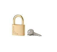THIRARD - Cadenas à Clé Type 1-50mm en Laiton Monobloc avec Anse en Acier Cémenté Nickelé - Mécanisme à Goupilles - Double Ancrage - 2 Clés en Acier Nickelé - Jaune/Doré