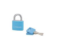 THIRARD - Cadenas à Clé Type 1 - Aluminium - Pour Sécurité Intérieure et Extérieure - Anse Acier Cémenté Nickelé - Mécanisme à Goupilles - Double Ancrage - Ø 30 mm - Bleu