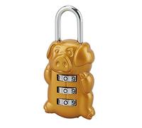 THIRARD - Cadenas à Combinaison 3 Chiffres - Intérieur - Anse Acier Nickelé - Corps en Alliage Moulé - Mécanisme à 3 Viroles - Combinaison Modifiable - Modèle Fantasy - Jaune/Doré