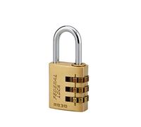 THIRARD - Cadenas à Combinaison RB - 30 mm - Laiton Monobloc - 3 Chiffres - Anse en Acier Nickelé - Idéal pour Armoires et Vestiaires - Sécurité Renforcée - Modifiable - Jaune