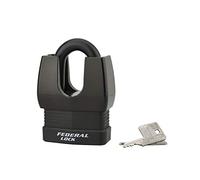 THIRARD - Cadenas déral Lock Docker 65 mm - Acier Cémenté - Double Verrouillage - Anse Protégée PVC - 2 Clés Laiton Nickelé - Idéal pour Portail et Garage - Noir