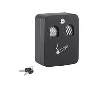 THIRARD - Cendrier Mural - Acier - Compartiment Amovible - 200 x 160 x 90 mm - 2 Clés - Epoxy Noir Granité - Fixation Murale - Coffre Acier - Verrouillage Par Batteuse