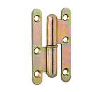 THIRARD - Cerniera di Parigi per Porta d'Ingresso e Interna - Acciaio Zincato - Sinistra - Fissaggio 3 o 4 Fori - Installazione Facile - 80 x 45 mm - Giallo/Dorato