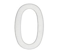 THIRARD - Chiffre 0 Adhésif - Acier Inoxydable - Résistance Aux Intempéries - Adhésif 3M Puissant - Hauteur 76 mm - Gris - Design Élégant - Applications Décoratives