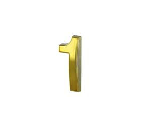 THIRARD - Chiffre 1 doré adhésif, ABS, H.50mm, Idéal pour Décoration, Numérotation, Signalisation, Résistant Aux Intempéries, Facile à Appliquer