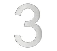 THIRARD - Chiffre 3 adhésif, inox, H.76mm