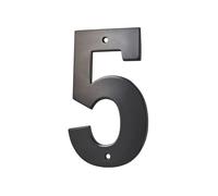 THIRARD - Chiffre 5 à Visser - Alliage Métallique - Extérieur - Idéal pour Numéro de Maison et Boîte aux Lettres - Résistant aux Intempéries - Hauteur 80 mm - Noir