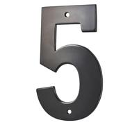 THIRARD - Chiffre 5 à Visser - Alliage Métallique - Extérieur - Idéal pour Numéro de Maison et Boîte aux Lettres - Résistant aux Intempéries - Hauteur 80 mm - Noir