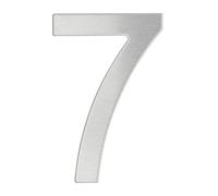 THIRARD - Chiffre 7 Adhésif - Acier Inoxydable - Résistance Aux Intempéries - Adhésif 3M Puissant - Hauteur 76 mm - Gris - Design Élégant - Applications Décoratives