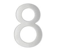 THIRARD - Chiffre 8 Adhésif - Acier Inoxydable - Résistance Aux Intempéries - Adhésif 3M Puissant - Hauteur 76 mm - Gris - Design Élégant - Applications Décoratives