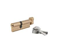 THIRARD - Cylindre de serrure à bouton Tiger 6, 45Bx50mm, laiton, anti-arrachement, anti-perçage, 5 clés
