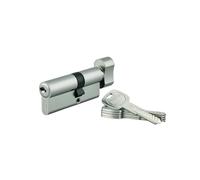 THIRARD Cylindre à Bouton Trafic 6 UNIKEY, 30 x 40 mm, Argent, 5 Clés | Double entrée avec bouton, système UNIKEY ouverture unique, finition laiton nickelé, 5 clés réversibles, haute précision