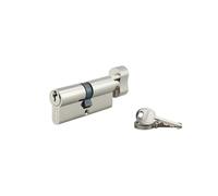 THIRARD Cylindre à bouton UNIKEY SA, 30B x 40 mm, Argent | Finition nickelée, bouton intérieur, système s'entrouvrant, 3 clés fournies, compatible portes standards, haute précision