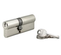 Cylindre de Serrure Double Entrée, 35x45 mm, Anti-Arrachement, Nickel, Vis 40 mm, 3 Clés, Profil Européen, Alliage, Mécanisme à 5 Goupilles, Panneton Anti Arrachement, THIRARD