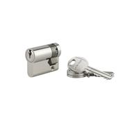 THIRARD Cylindre de Serrure à Bouton HG5 6G, 30B x 30 mm, Laiton | Sécurité Renforcée Anti-Arrachement, Mécanisme à 5 Goupilles, Gris, Livré avec 3 Clés En Acier Nickelé.