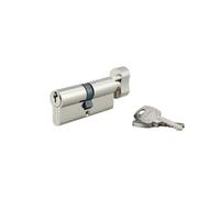 THIRARD - Cylindre de Serrure à Bouton STD - Laiton Nickelé - S'entrouvrant - Mécanisme à 5 Goupilles - 30B x 40 mm - Gris - Protection Anti-Arrachement - Livré avec 3 Clés Crantées