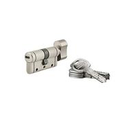 THIRARD - Cylindre de Serrure à Bouton Trafic 12 - Laiton - Pour Porte D'entrée - 8 Goupilles - Anti-Arrachement, Anti-Perçage, Anti-Crochetage, Anti-Casse, Anti-Snap - 30B x 30 mm - Gris