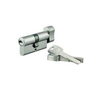 THIRARD - Cylindre de Serrure à Bouton Trafic 6 UNIKEY - Laiton - Haute Sécurité - Anti-Arrachement, Anti-Perçage, Anti-Crochetage - Carte Propriété - 30B x 30 mm - Gris - 5 Clés Réversibles