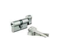 THIRARD Cylindre de Serrure à Bouton Trafic 6 UNIKEY TRAFIC 12, 30B x 30 mm | Bouton intérieur, système UNIKEY ouverture unique, finition laiton nickelé, 5 clés réversibles, haute sécurité 6 goupilles