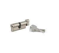 THIRARD - Cylindre de serrure à bouton débrayable Transit 1, 40Bx40mm, 5 clés, nickelé