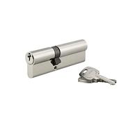 Thirard Cylindre de serrure profilé STD 40x60 mm Double entrée Laiton nickelé 3 clés