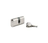 Thirard Cylindre de serrure ovale double entrée – Laiton, 5 goupilles, 30×30 mm, Jaune/Doré, 3 clés