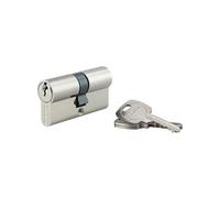 THIRARD - Cylindre de Serrure Double Entrée STD UNIKEY - Laiton Nickelé - S'entrouvrant - Mécanisme à 5 Goupilles - 30 x 30 mm - Gris - Protection Anti-Arrachement - Livré avec 3 Clés Crantées