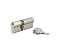 THIRARD - Cylindre de Serrure Double Entrée STD UNIKEY - Laiton Nickelé - S'entrouvrant - Mécanisme à 5 Goupilles - 35 x 50 mm - Gris - Protection Anti-Arrachement - Livré avec 3 Clés Crantées