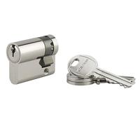 Demi-cylindre de serrure, protection anti-arrachement, laiton nickelé, 30x10 mm, 3 clés incluses, niveau de sécurité 6/10, profil européen, idéal pour porte d'entrée, THIRARD