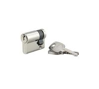 THIRARD - Demi-Cylindre de Serrure STD UNIKEY - Laiton Nickelé - S'entrouvrant - Mécanisme à 5 Goupilles - 30 x 10 mm - Gris - Protection Anti-Arrachement - Livré avec 3 Clés Crantées